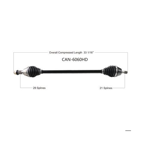 Wide Open Heavy Duty CV Axle for CAN AM HD REAR L/R X3 XRS TURBO R 18 CAN-6060HD